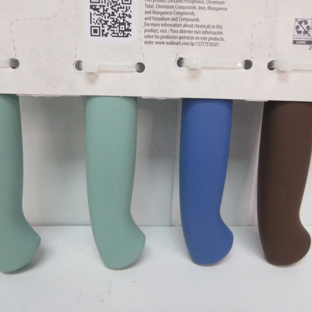 Pioneer Woman Agatha Floral Stainless Steel Utility Knife 4pc Set Green Blue